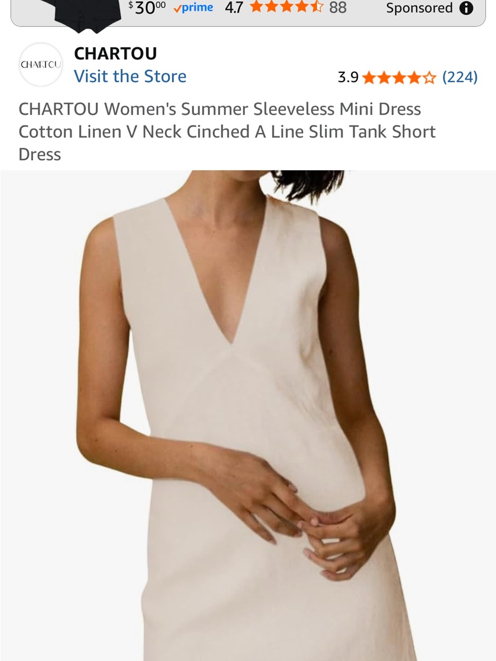 Amazon Sleeveless V-Neck Midi Dress in Cream